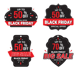 Wall Mural - Black Friday sales tag set 