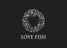 Love Fish Logo Design Abstract