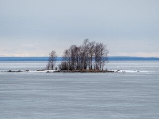 Wall Mural - frozen lake in winter