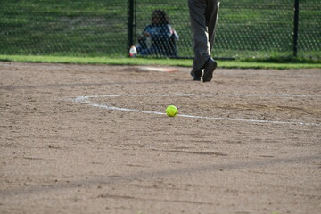 Canvas Print - Softball on a Softball Field