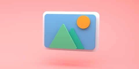 Poster - Image or photo icon placeholder for mobile or computer app