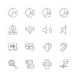 Voice sound, set of icons in outline style illustrates