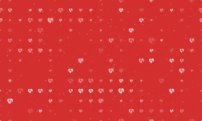 Poster - Seamless background pattern of evenly spaced white mom with baby symbols of different sizes and opacity. Vector illustration on red background with stars