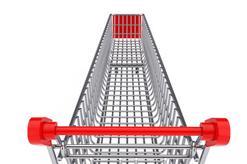 Wall Mural - Extra Long and Large Shopping Cart Trolley. 3d Rendering