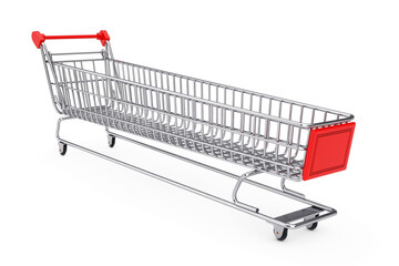 Poster - Extra Long and Large Shopping Cart Trolley. 3d Rendering