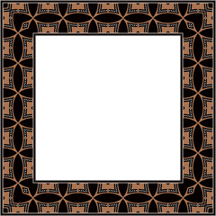 Vintage pattern stylish square frame circle cross dot line flower