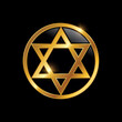 Golden Hexagram Triangle Star Logo Sign