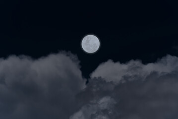 Wall Mural - full moon with clouds in the sky.
