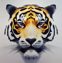 A 3d Illustration Of A Tiger Hat On A Grey Background
