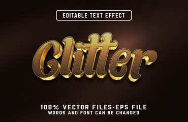 Poster - Glitter 3d editable text effect premium vectors