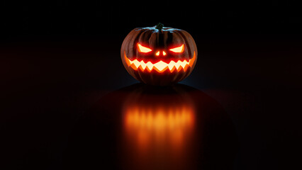 Wall Mural - A 3D rendered image of a Jack o lantern