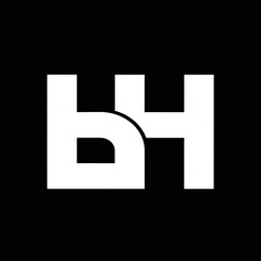 Wall Mural - BH BH Logo Design, Creative Minimal Letter BH BH Monogram