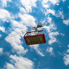 Wall Mural - Cable car on ropeway leading to a top of Tahtali mountain in Turkey