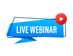 Wall Mural - live webinar button, icon. stock illustration.