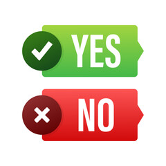 Poster - yes and no button. feedback concept. positive feedback concept. choice button icon. stock illustrati