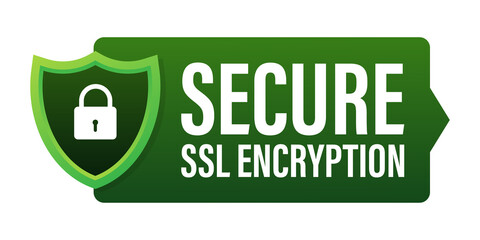 Poster - Secure connection icon  illustration isolated on white background, flat style secured ssl shield symbols