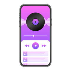 Poster - Mobile Application Interface. Music Player. Music app.  stock Illustration