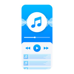 Poster - Mobile Application Interface. Music Player. Music app.  stock Illustration