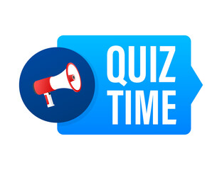 Wall Mural - Hand holding megaphone - Quiz time.  illustration