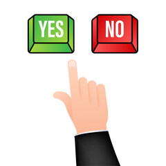 Poster - yes and no button. feedback concept. positive feedback concept. choice button icon. stock illustrati