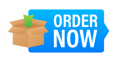 Sticker - Order now for marketing design. Web, graphic, banner. Website icon symbol. Website template.  stock illustration