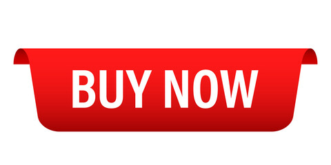 Aufkleber - buy now. red ribbon on white background. stock illustration