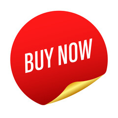 Aufkleber - buy now. red ribbon on white background. stock illustration