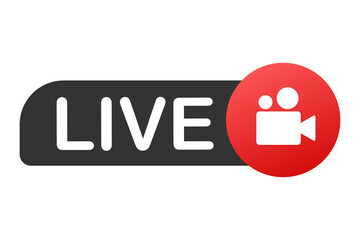 Aufkleber - Live streaming logo. Business icon. Stream interface.  stock illustration.