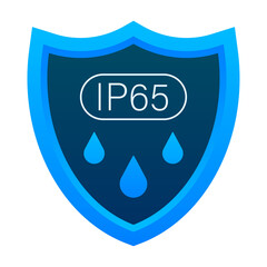 Canvas Print - IP65 protection standard icon. Safety badge protection icon.  stock illustration.