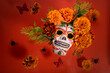 Dia De Los Muertos or Day of the Dead Celebration Background.