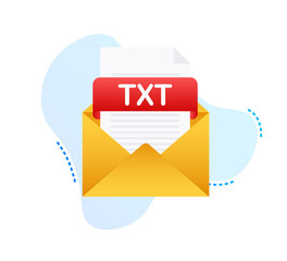 Leinwandbilder - Download TXT button. Downloading document concept. File with TXT label and down arrow sign.  illustration.