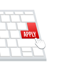 Aufkleber - apply with cursor button. internet icon. pointer click icon. stock illustration.