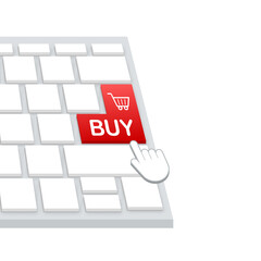 Aufkleber - buy button on keaboard icon. shopping cart icon. stock illustration.