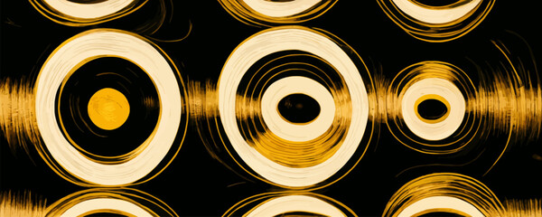 abstract circle line pattern spin gold light isolated