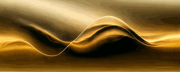 Wall Mural - vector wave lines smooth flowing dynamic gold gradient, background, banner