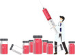 © piyaphat - Injection Vaccination concept. Doctor Holding Syringe with Covid vaccine
