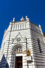 Wall Mural - Pistoia, Italy, 18 April 2022:  View of the Baptistery of Pistoia