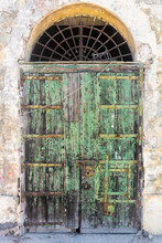 Very Old And Rusty Door In The Ancient Valletta Harbor,  Malta