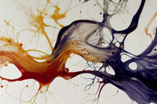 Abstract Acrylic Pour, Paint Splash, Sinuous, Nebulous, Neural. (AI)