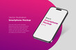 © burak - Modern mock up smartphone for preview and presentation for UI, UX design, information graphics, app display, perspective view, eps vector format