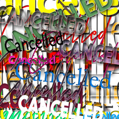 Poster - Abstract modern art decoration. Cancelled text, colorful cartoon quotation illustration with graphic background.