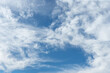 Blue sky with wispy light clouds for sky replacement background or ad copy space to represent Heaven or the Rapture