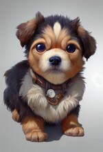 Puppy Adorable Creature. Digital, Illustration, Painting, Artwork, Scenery, Backgrounds