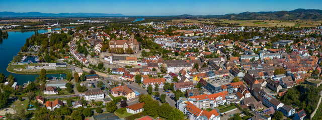 Wall Mural - Aerial view of the city Breisach am Kaiserstuhl in Germany