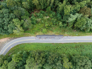 Straight down shot, mountain road, 2