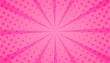 © Grafisqueen - Pink pop art halftone background. Halftone texture comic book superhero vector background. Retro vector vintage kitsch illustration drawing