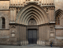 Doors Of Saint Ivo At The Northern Side And Former Main Entrance To Barcelona Cathedral,Detail Of Interior Of Barcelona Cathedral