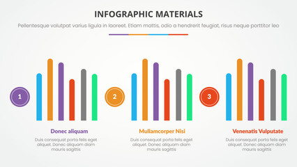 Aufkleber - infographic slide presentation template with modern flat style color with 3 bar chart colorfull