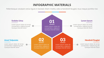 Aufkleber - infographic slide presentation template with modern flat style color with hexagon or hexagonal shape