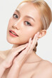 © kitthanes  - Beautiful young asian woman with clean fresh skin on white background, Face care, Facial treatment, Cosmetology, beauty and spa, Asian women portrait.